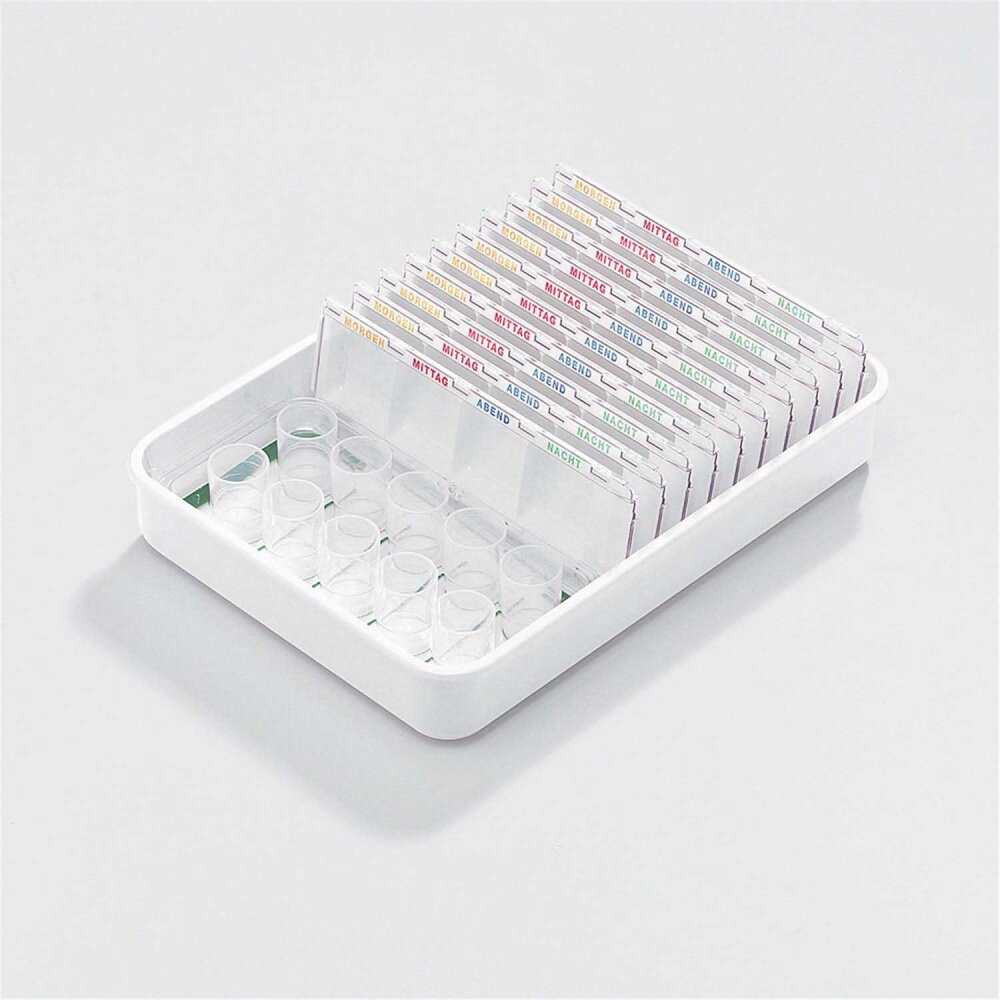 melipul Dispenser-/Becher-Tablett 10D+10B-35 mit Mehrweg-Bestückung