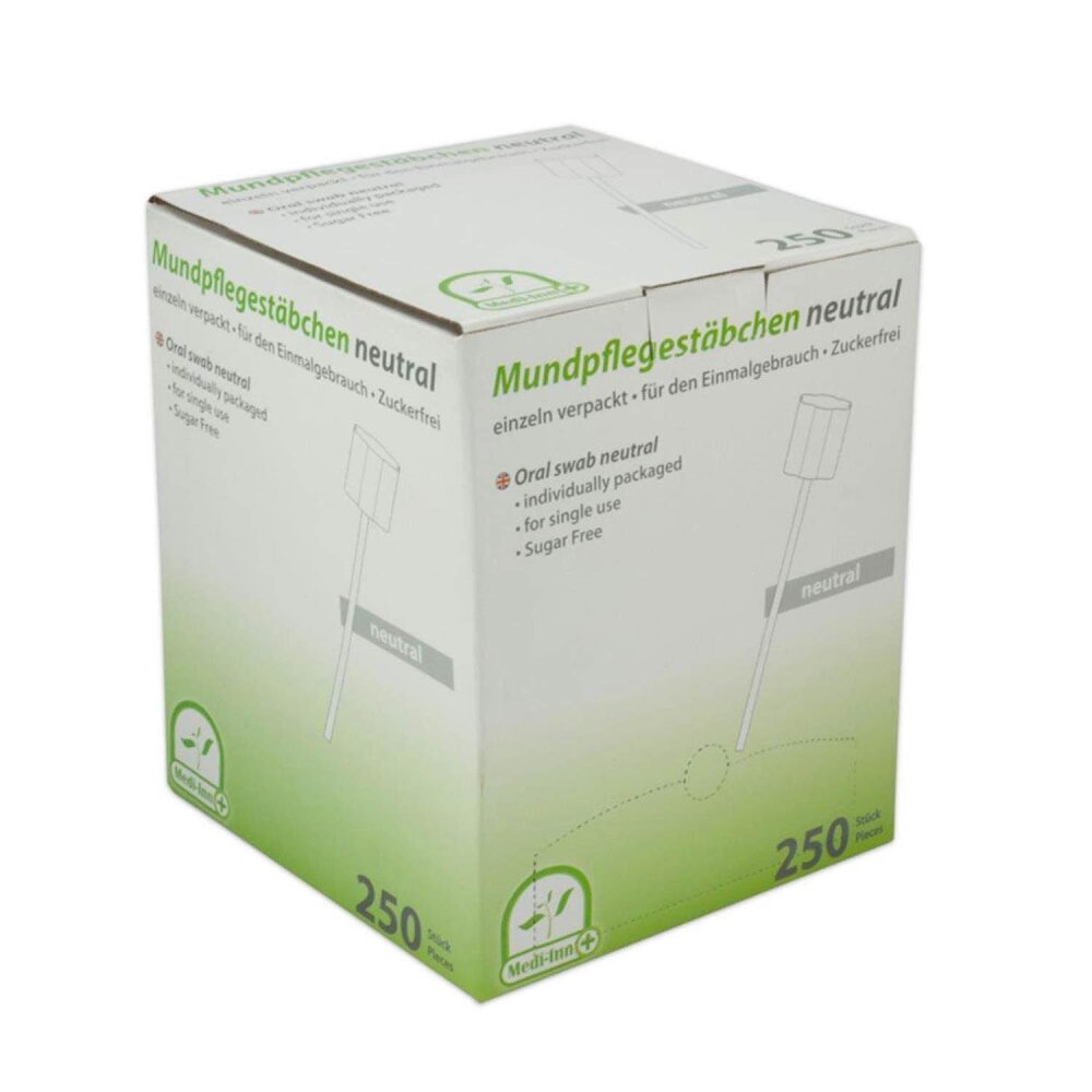 Medi-Inn zuckerfreie Mundpflegestäbchen | neutral, 250 Stück