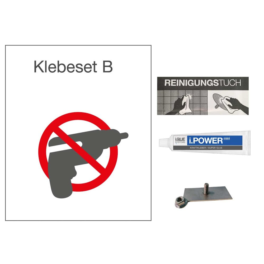 Klebeset Universal B - ECKIG für Wandspender (kein Bohren mehr erforderlich)