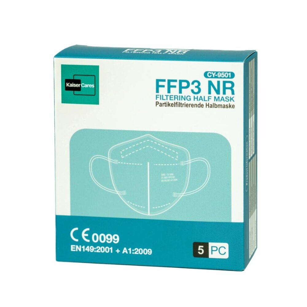 FFP3 Kaiser Cares weiße Atemschutzmaske 5 Stück