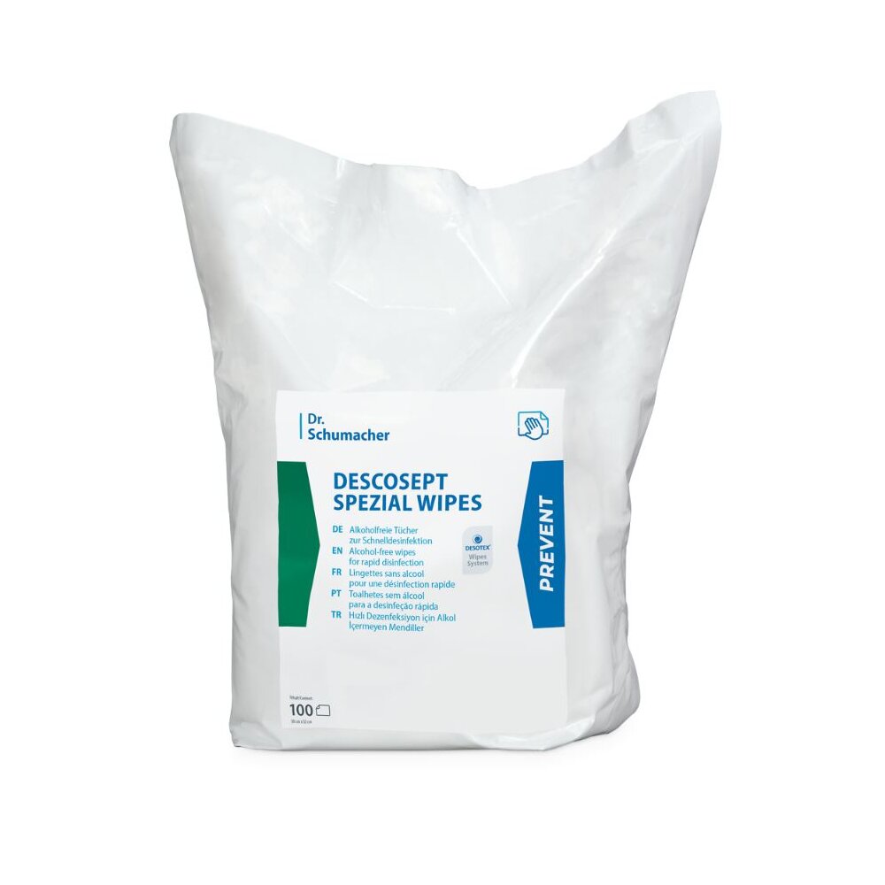 Descosept Spezial Wipes, AlkohofreieTücher zur Schnelldesinfektion (Nachfüllpackung a 100Tücher)