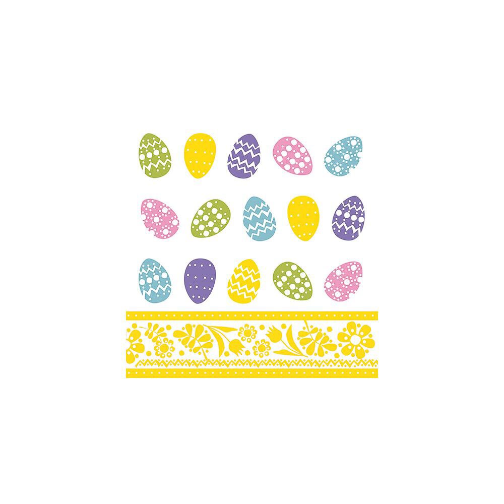 Servietten, 3-lagig 1/4-Falz 33 x 33 cm Coloured Eggs" (Pack a 100 Stk"