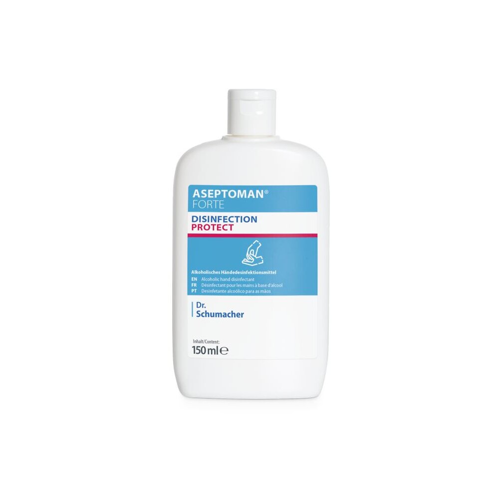 ASEPTOMAN® FORTE, viruzid, alkoholisches Händedesinfektionsmittel Kittelflasche à 150 ml
