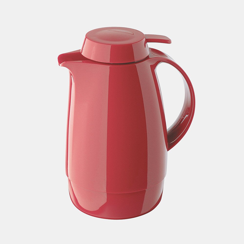 Warmhaltekanne mit Drucktaste 600 ml rot