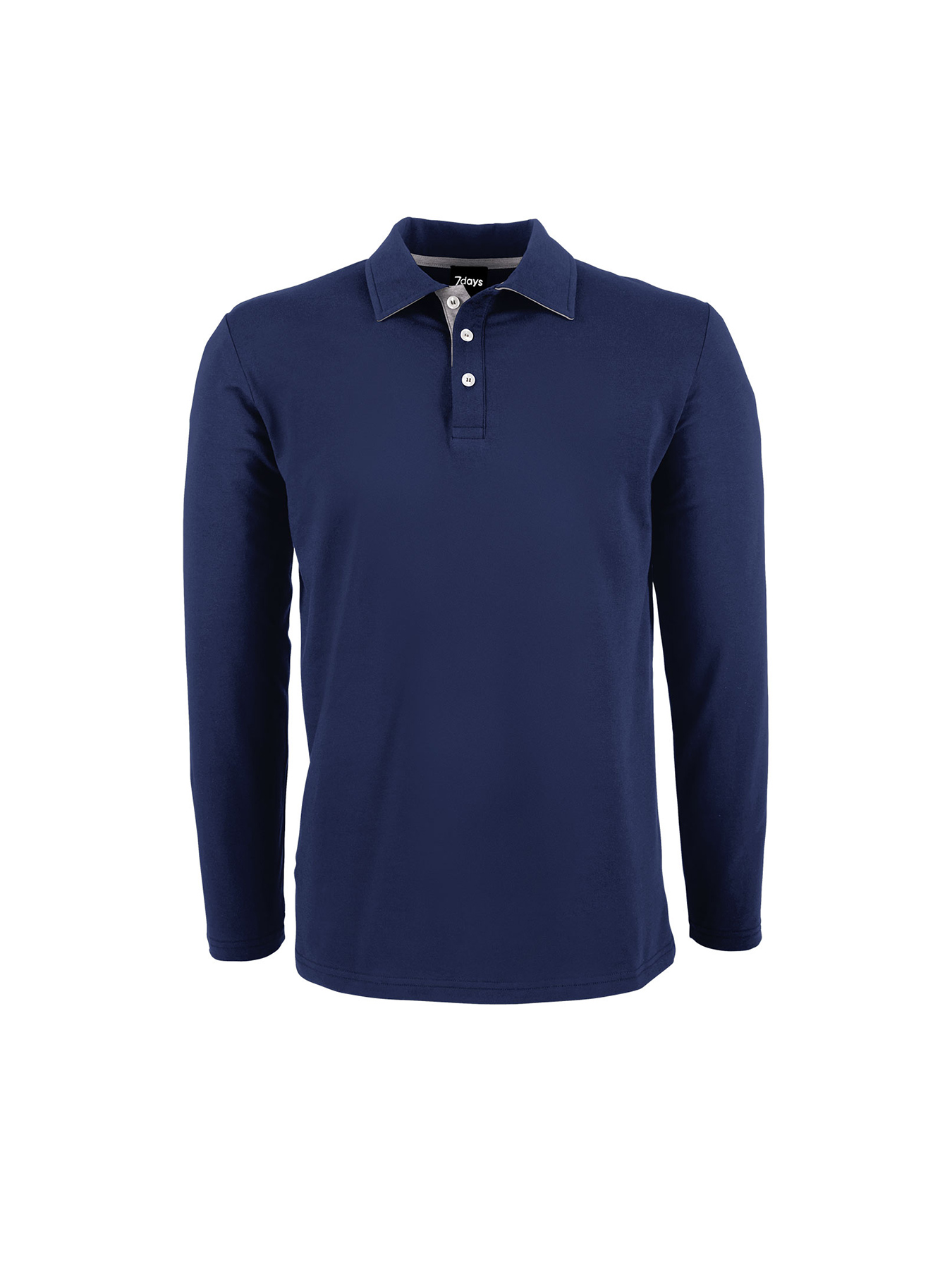Langarmshirt ALGIER mit Kragen, Single Jersey