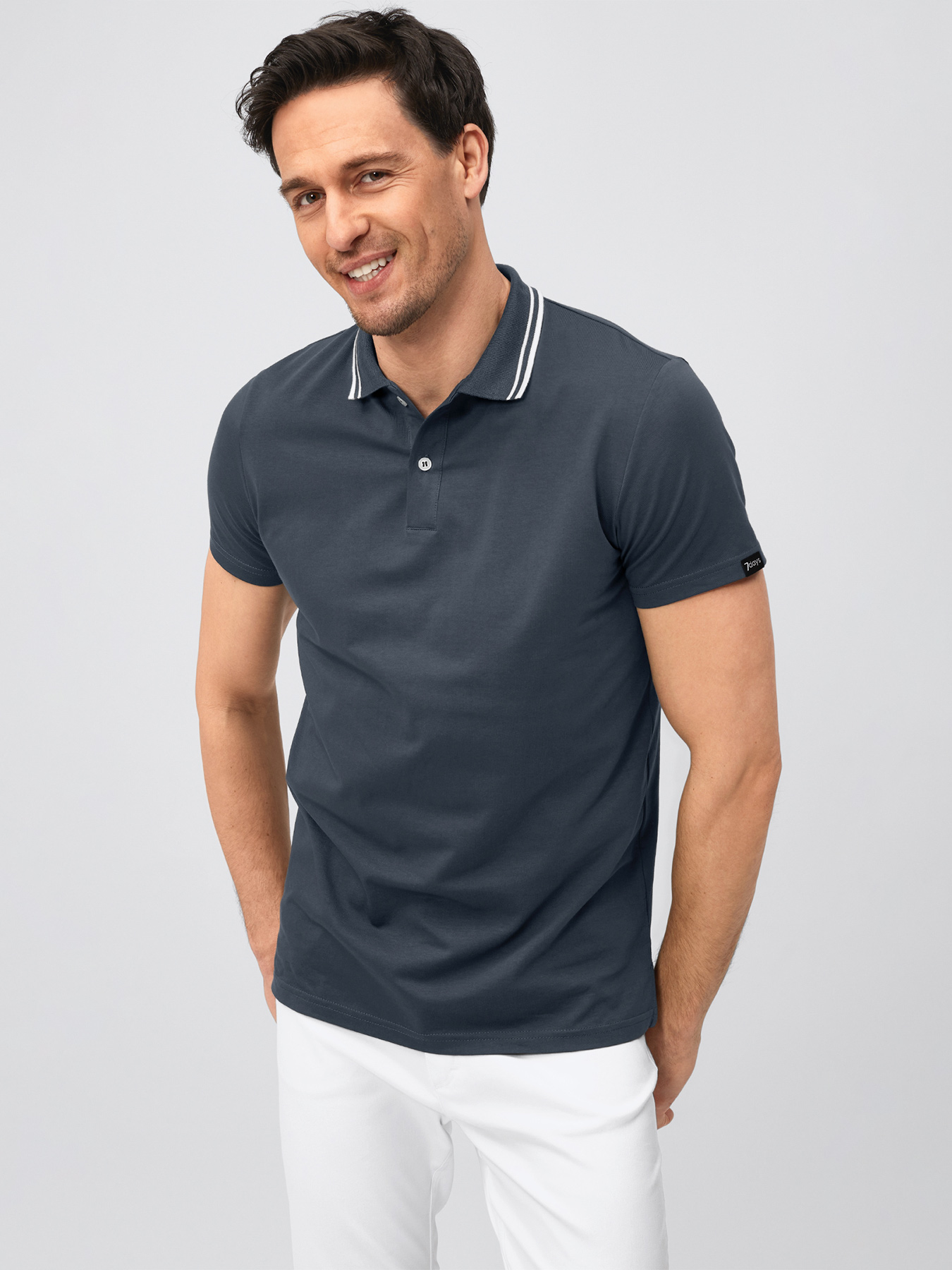 Unisex-Poloshirt, Single Jersey - Strickkragen