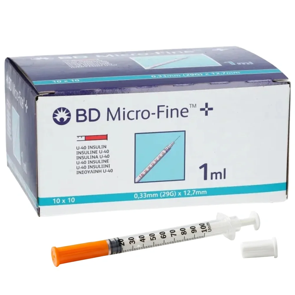 BD Micro-Fine+ U40 Insulinspritze 1ml (29G) 0,33 x 12,7 mm Kanüle