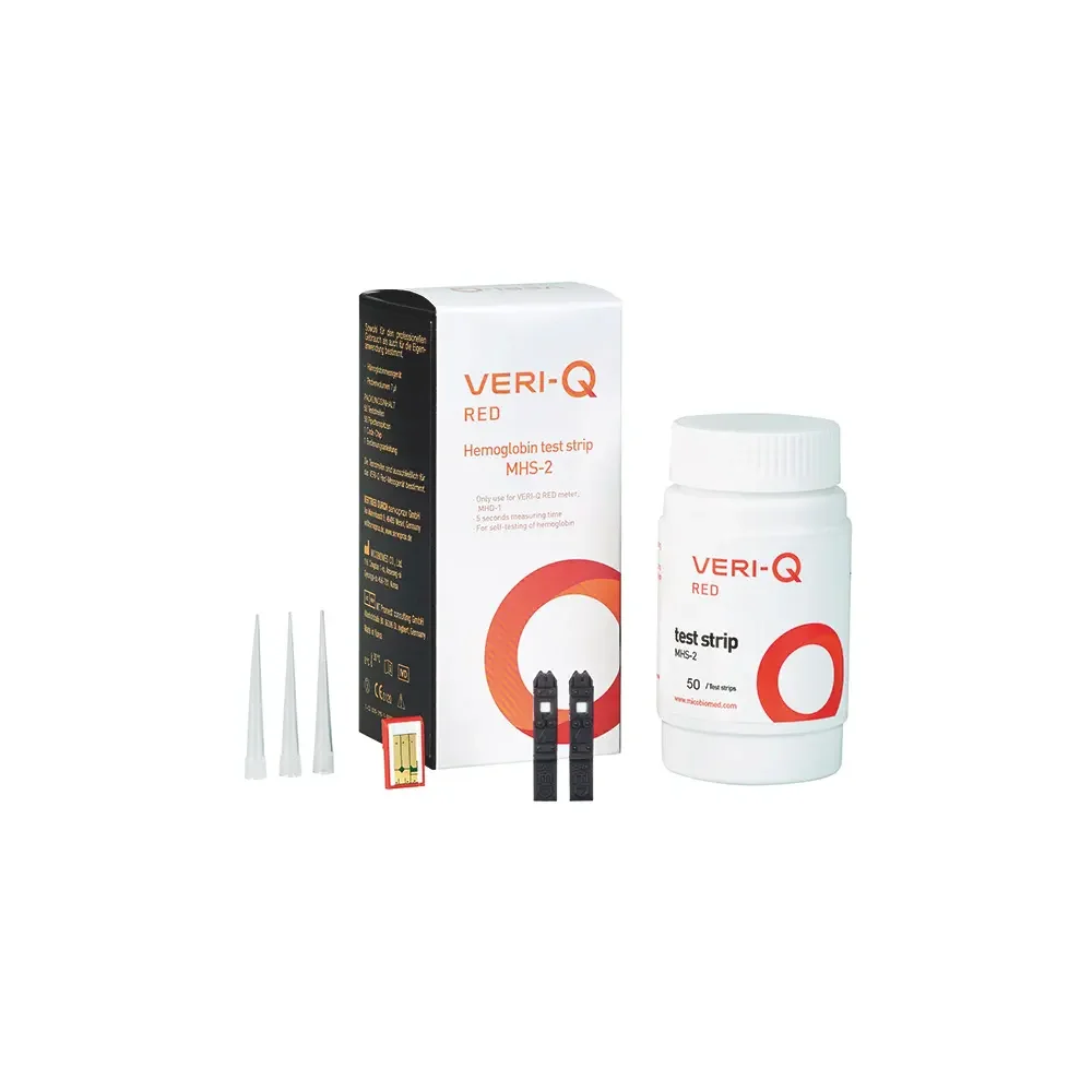 VERI-Q RED HB-Teststreifen, einzeln eingesiegelt, mit Pipettenspitzen (Zubehör für KC110433)