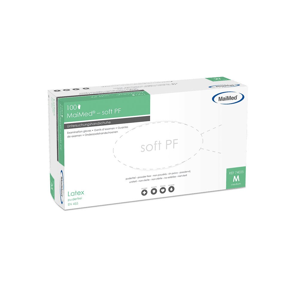 MaiMed® – soft PF Latex-Einmalhandschuh, ungepudert (Box a 100 Stück) XL