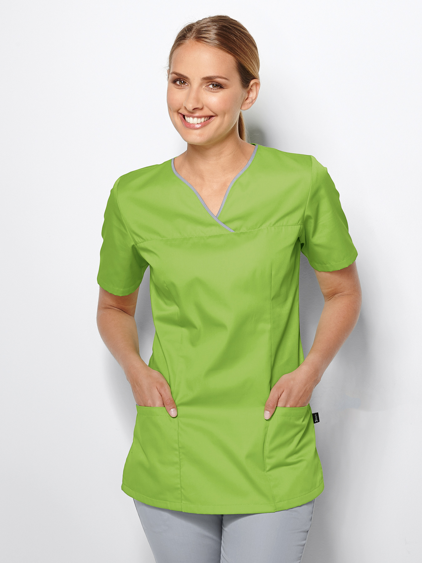 Schlupfkasack mit farbiger Paspel