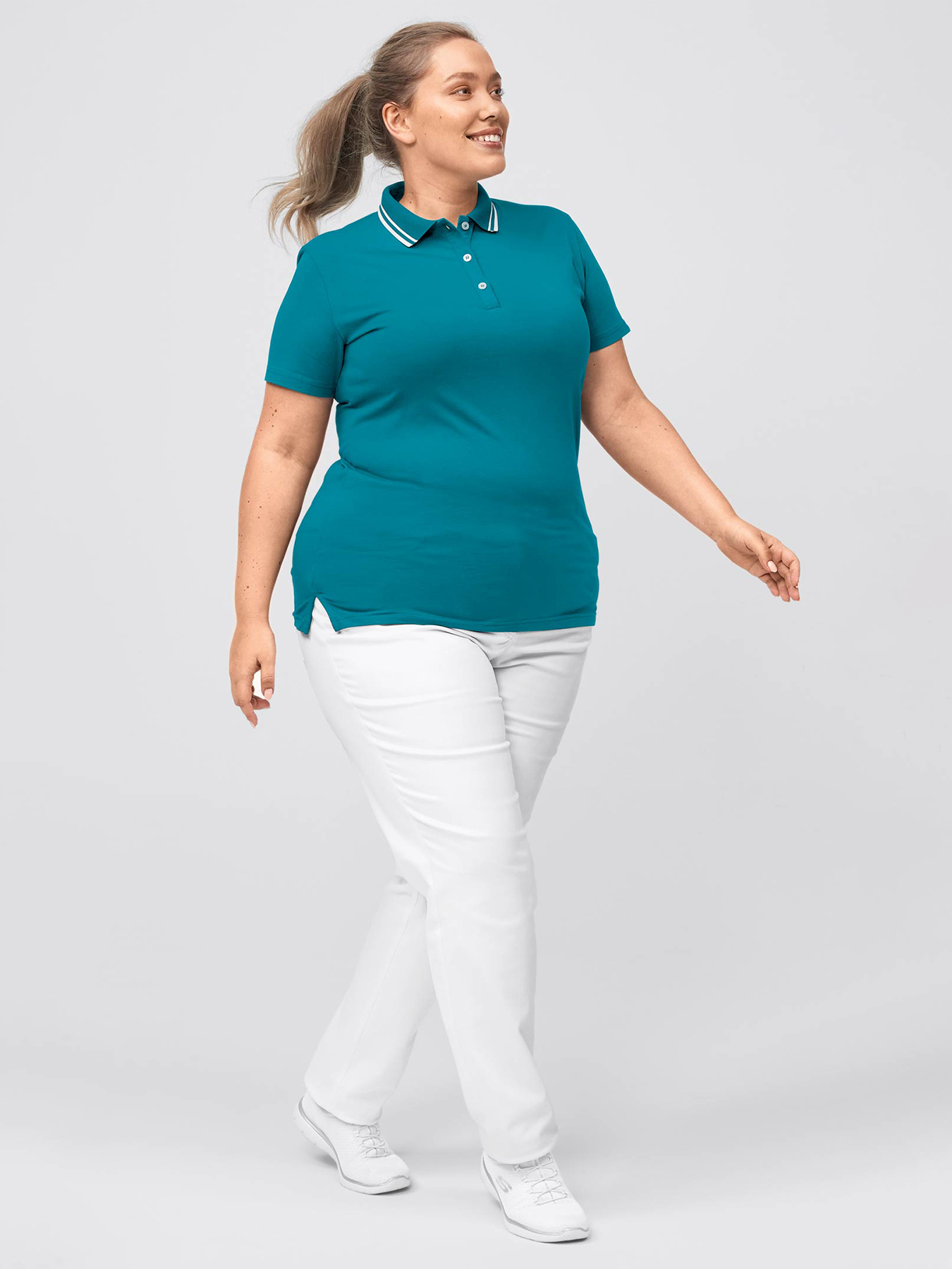 Poloshirt, Single Jersey - Strickkragen