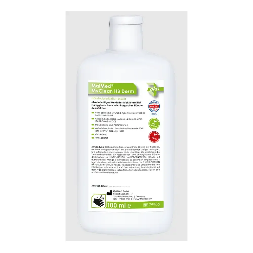 MaiMed Händedesinfektionsmittel MyClean HB Derm 100 ml Kittelfl.