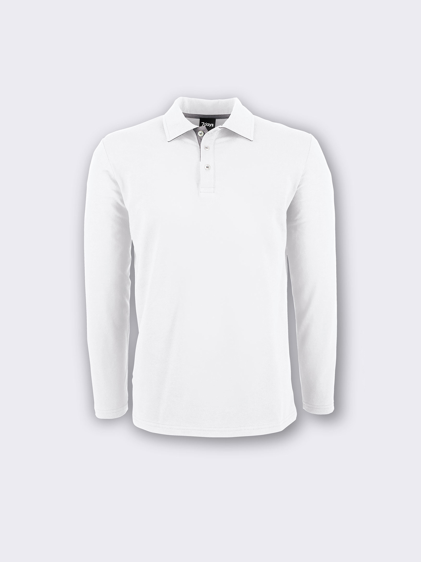 Langarmshirt ALGIER mit Kragen, Single Jersey