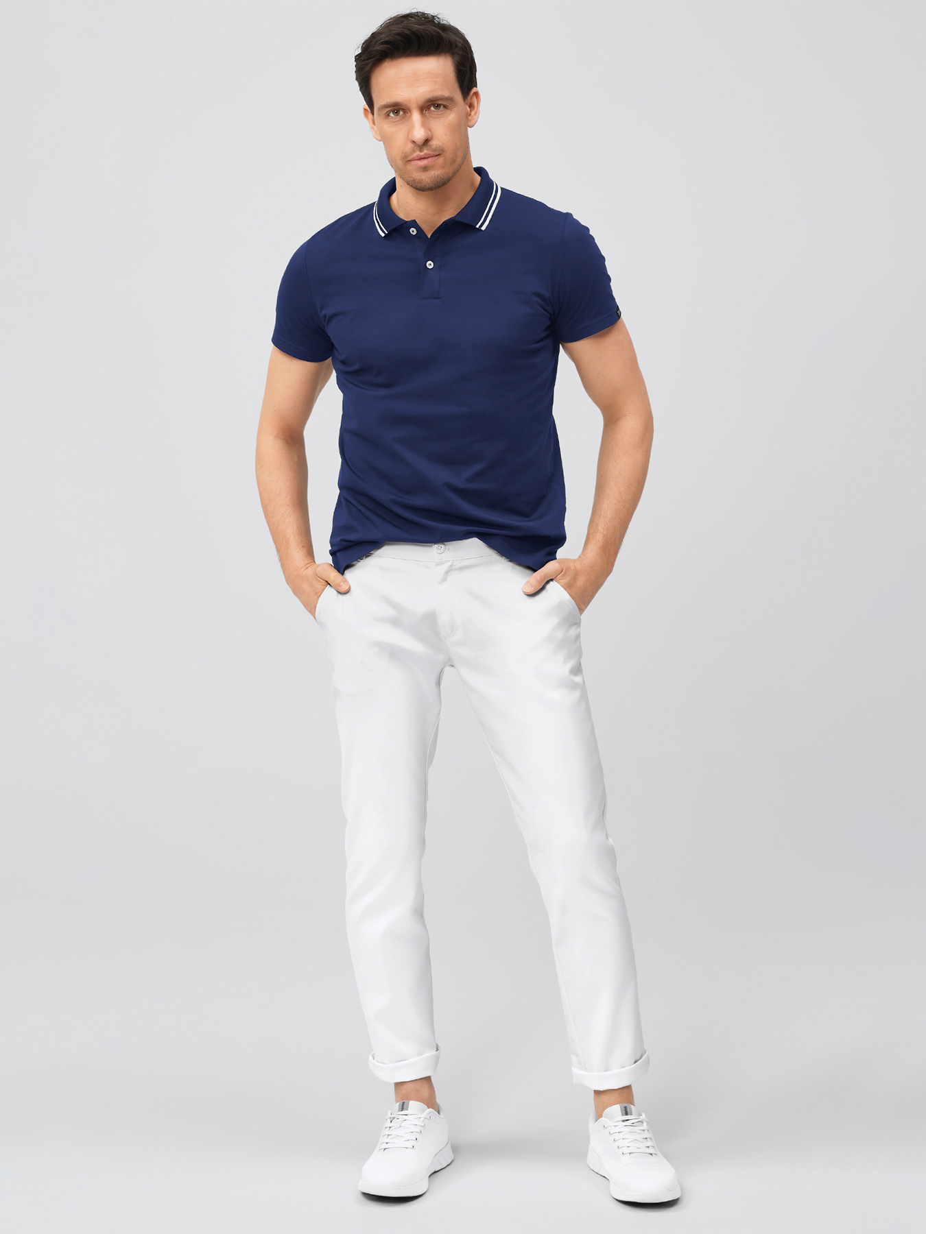 Unisex-Poloshirt, Single Jersey - Strickkragen