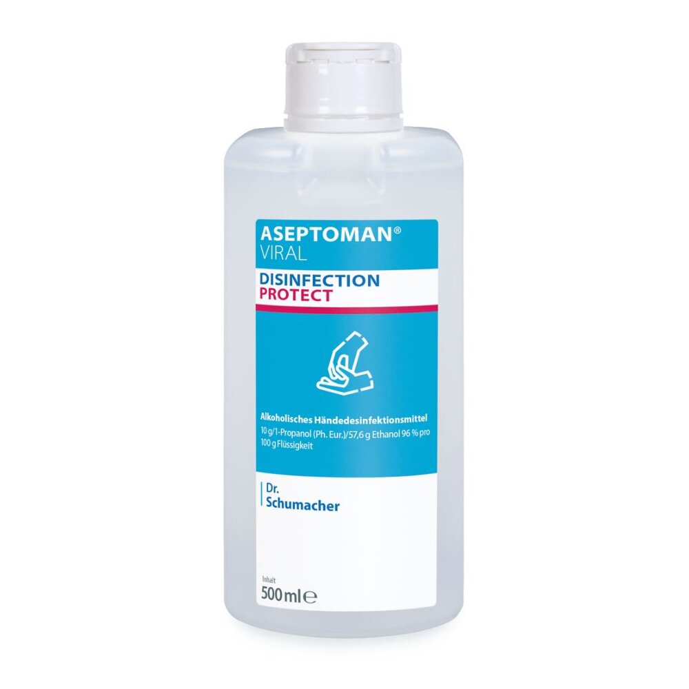 ASEPTOMAN® VIRAL, viruzid (RKI AB) Alkoholisches Händedesinfektionsmittel (500 ml Flasche)