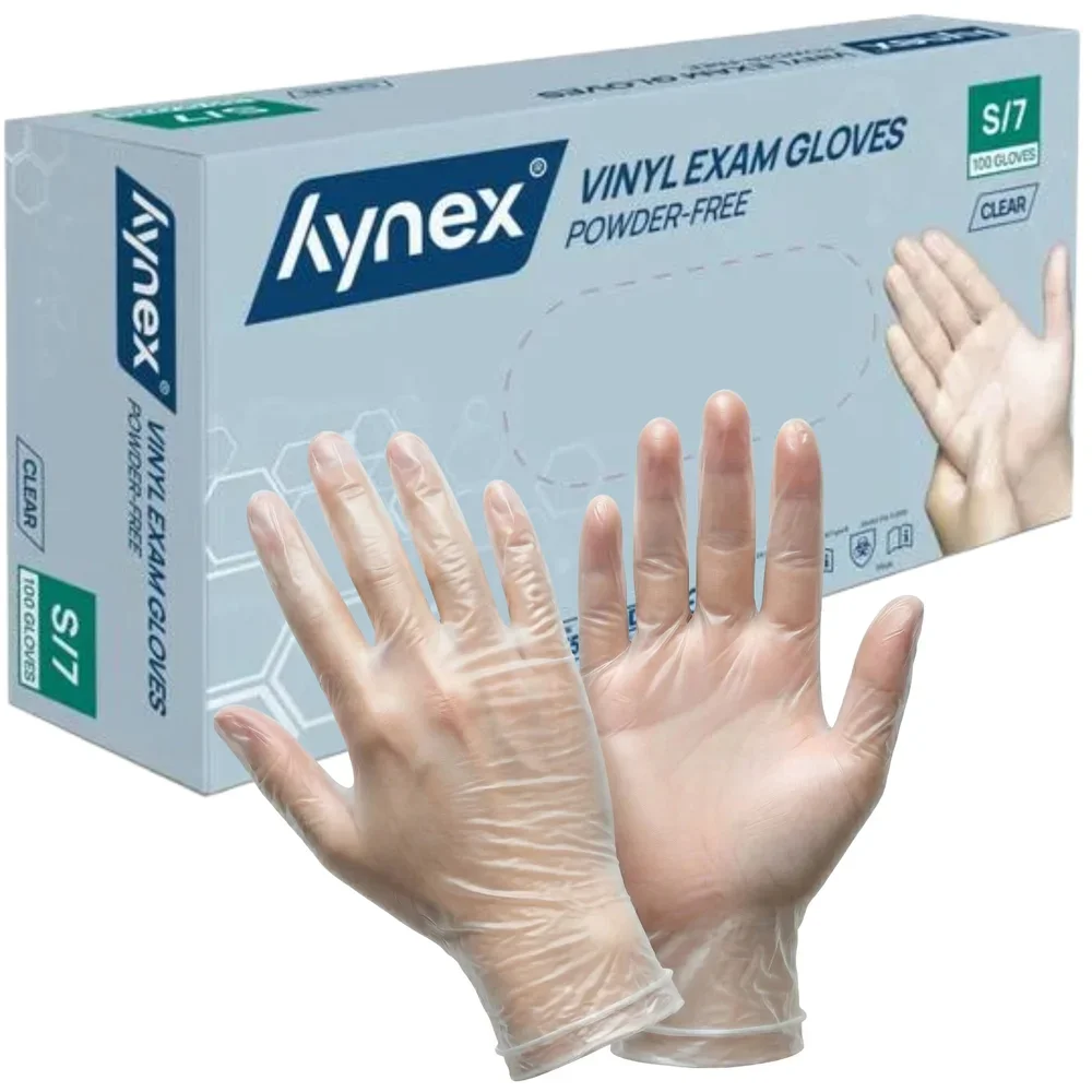 Hynex Vinylhandschuh 4,5g transparent puderfrei (Box a 100 Stück) in Größe S