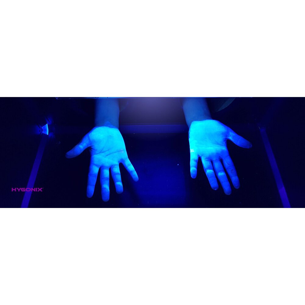 UV-Koffer Hygieneschulungen Desinfektionskontrolle Fluoreszenztest inkl. Gel