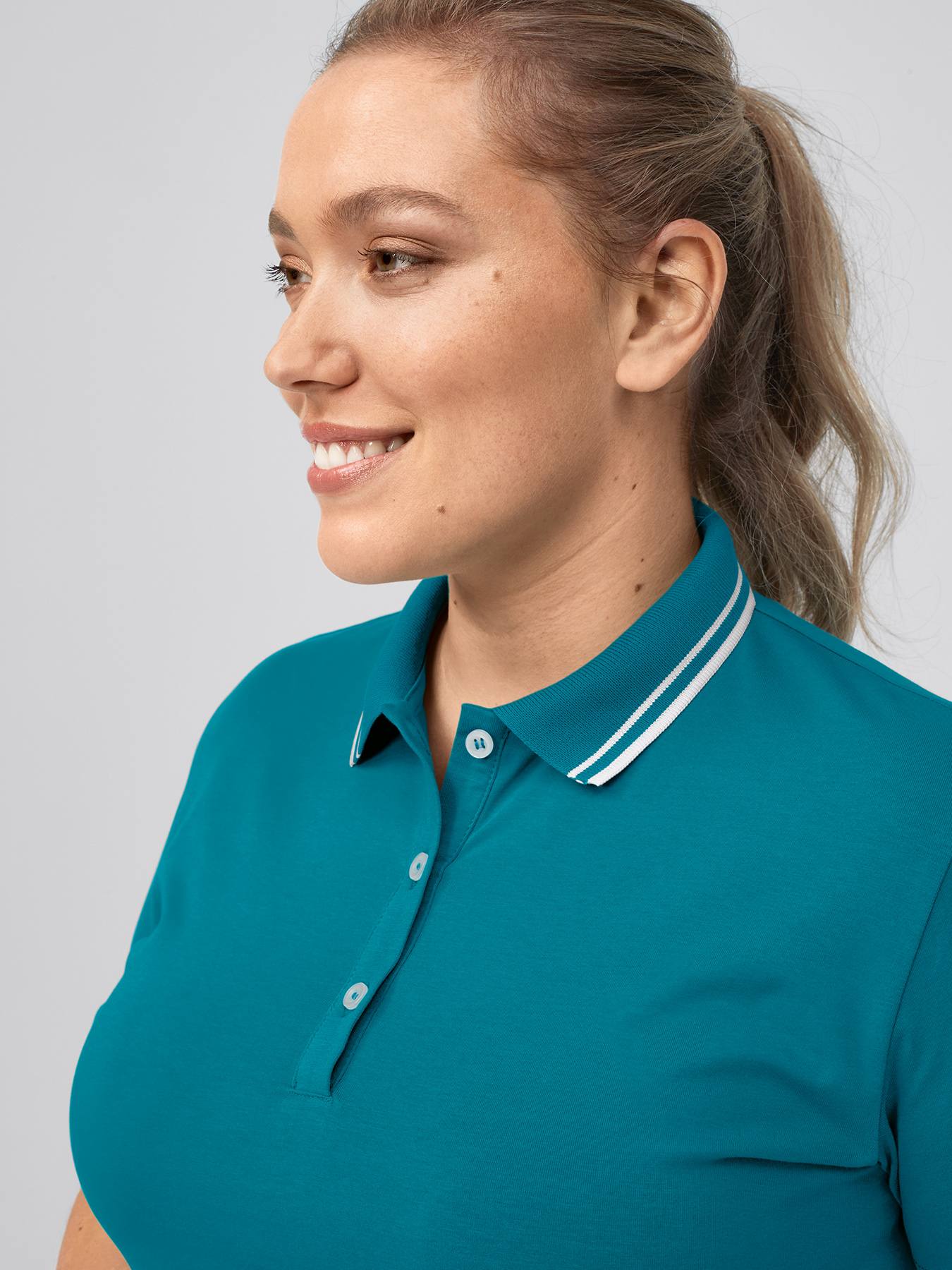 Poloshirt, Single Jersey - Strickkragen