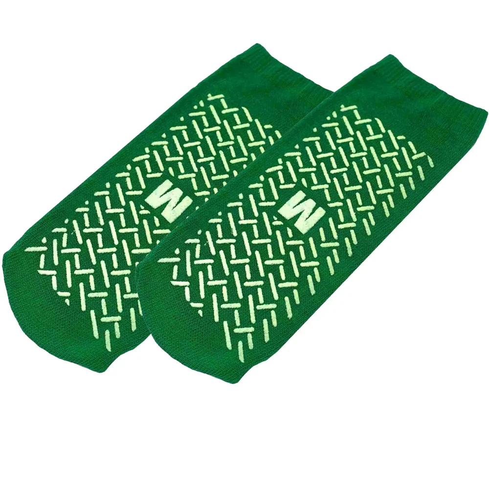 Anti-Rutsch-Socken Größe M 38-38 grün beidseitig beschichtet