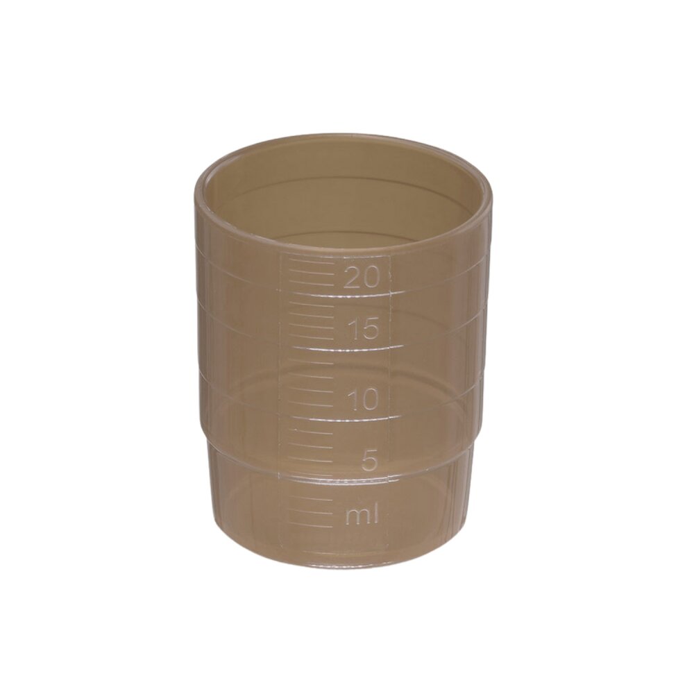 melipul MEHRWEG-Medikamentenbecher, stapelbar, 25ml, Pack 60 Stück, braun