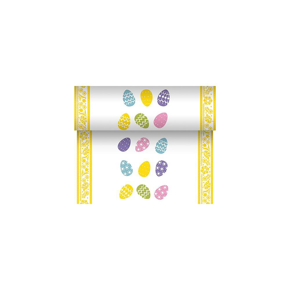 Airlaid Tischläufer, stoffähnlich 24 m x 40 cm Coloured Eggs" (1 Rolle)"