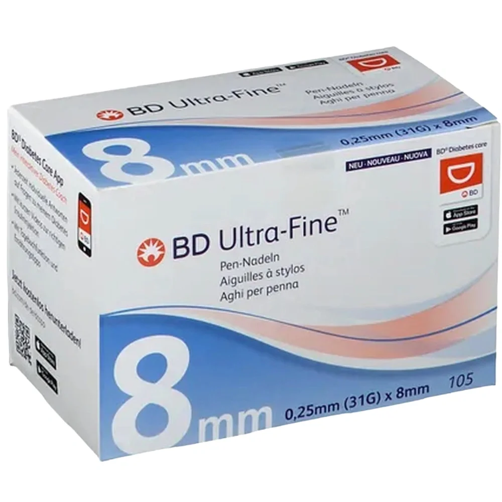 BD Ultra Fine Pen-Nadeln 31G, 0,25 x 8 mm, Pack à 105 Stück
