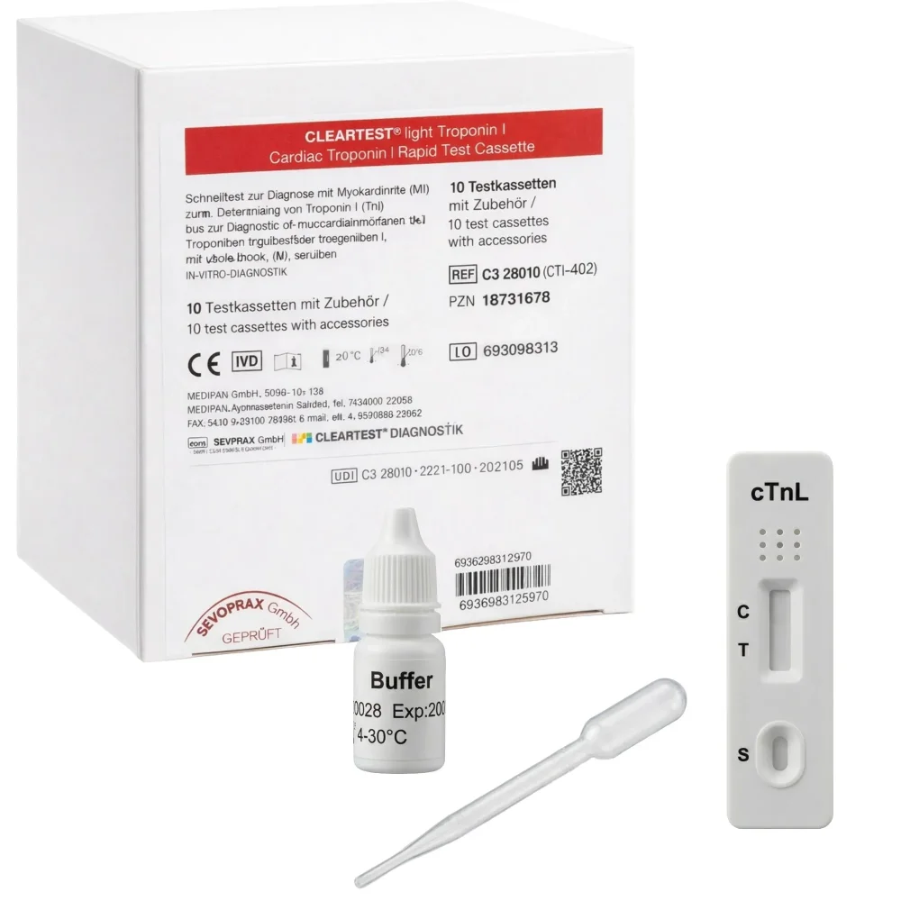 CLEARTEST Troponin I Herzinfarkt Myokardinfarkt Test 10 St.