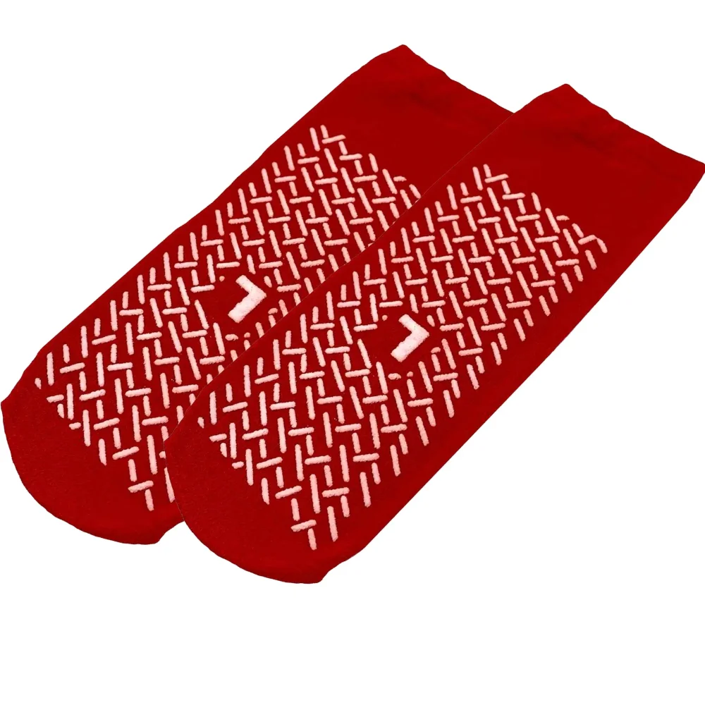 Anti-Rutsch-Socken Größe L 39-42 rot beidseitig beschichtet