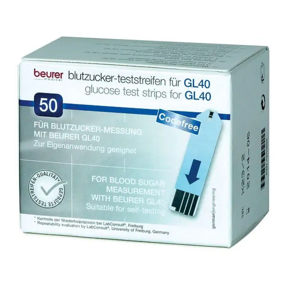 Blutzucker - Teststreifen für Beurer GL40 mg - dl Blutzuckermessgerät