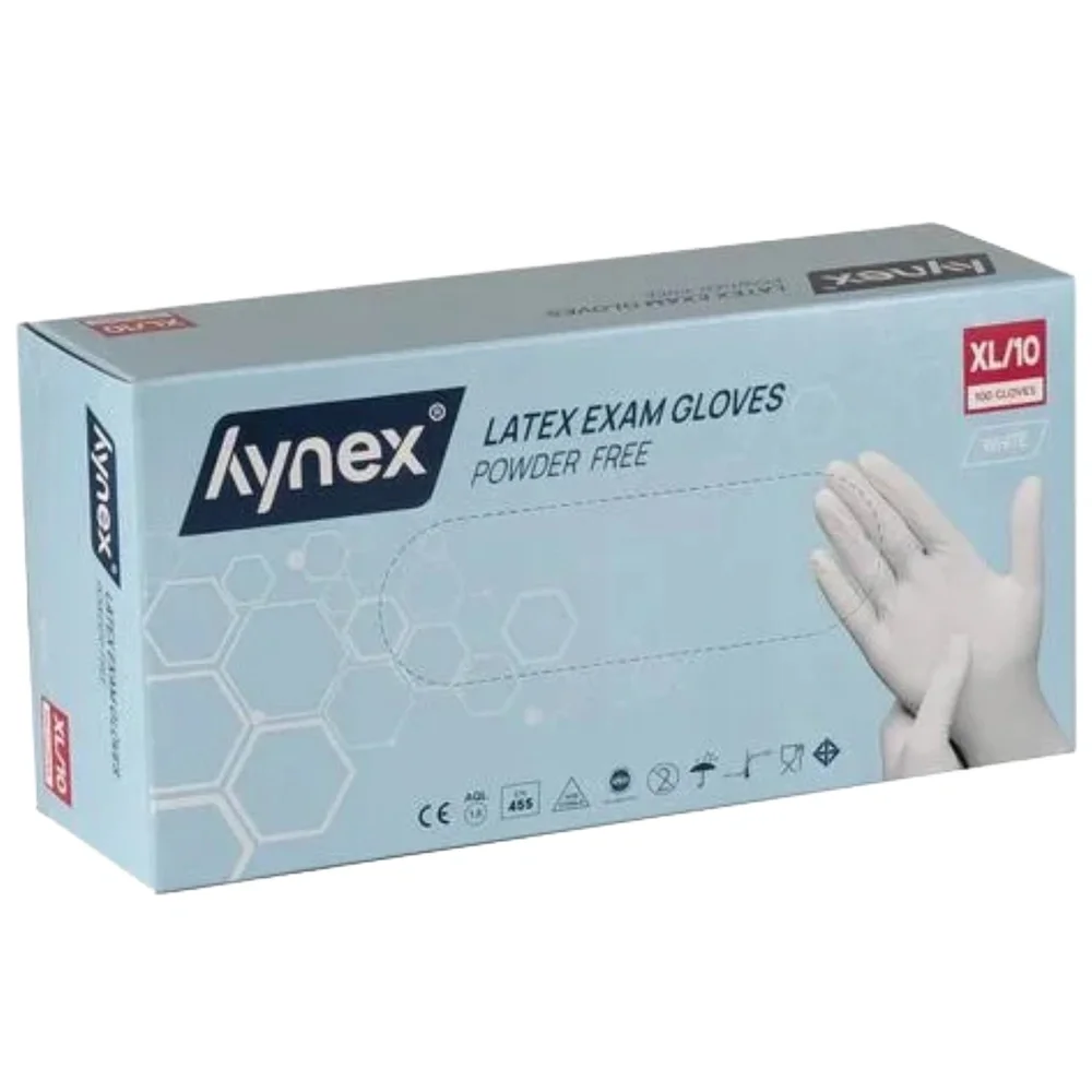Hynex Latexhandschuh puderfrei 5g (Box a 100 Stück) in Größe XL