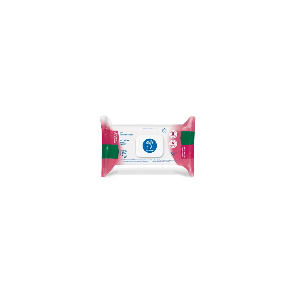 ULTRASOL OXY WIPES, gebrauchsfertige SPORIZIDE" Desinfektionstücher (Flowpack à 72 Tücher)"