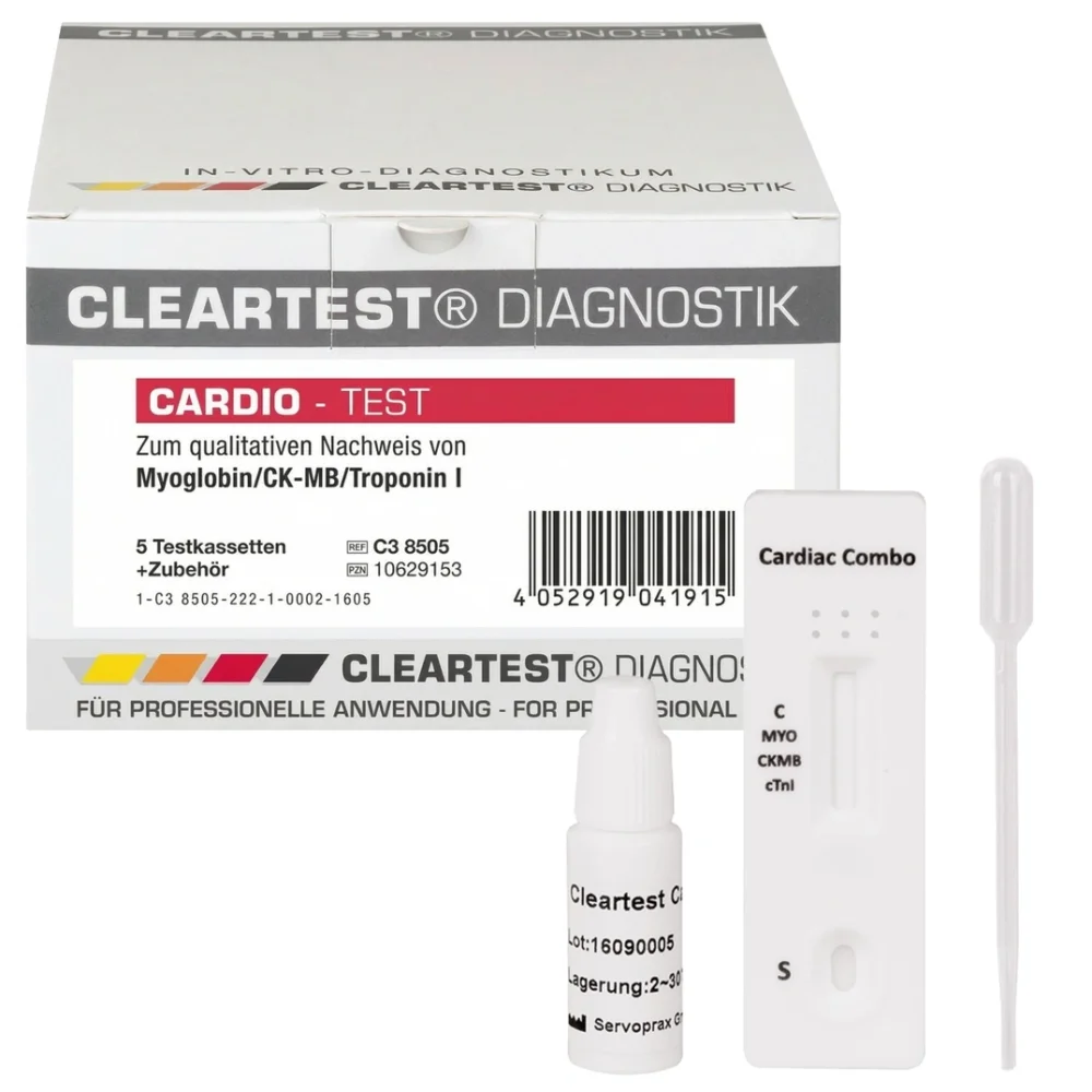 Cleartest Cardio Myoglobin CK-MB Troponin Schnelltest 5 Tests