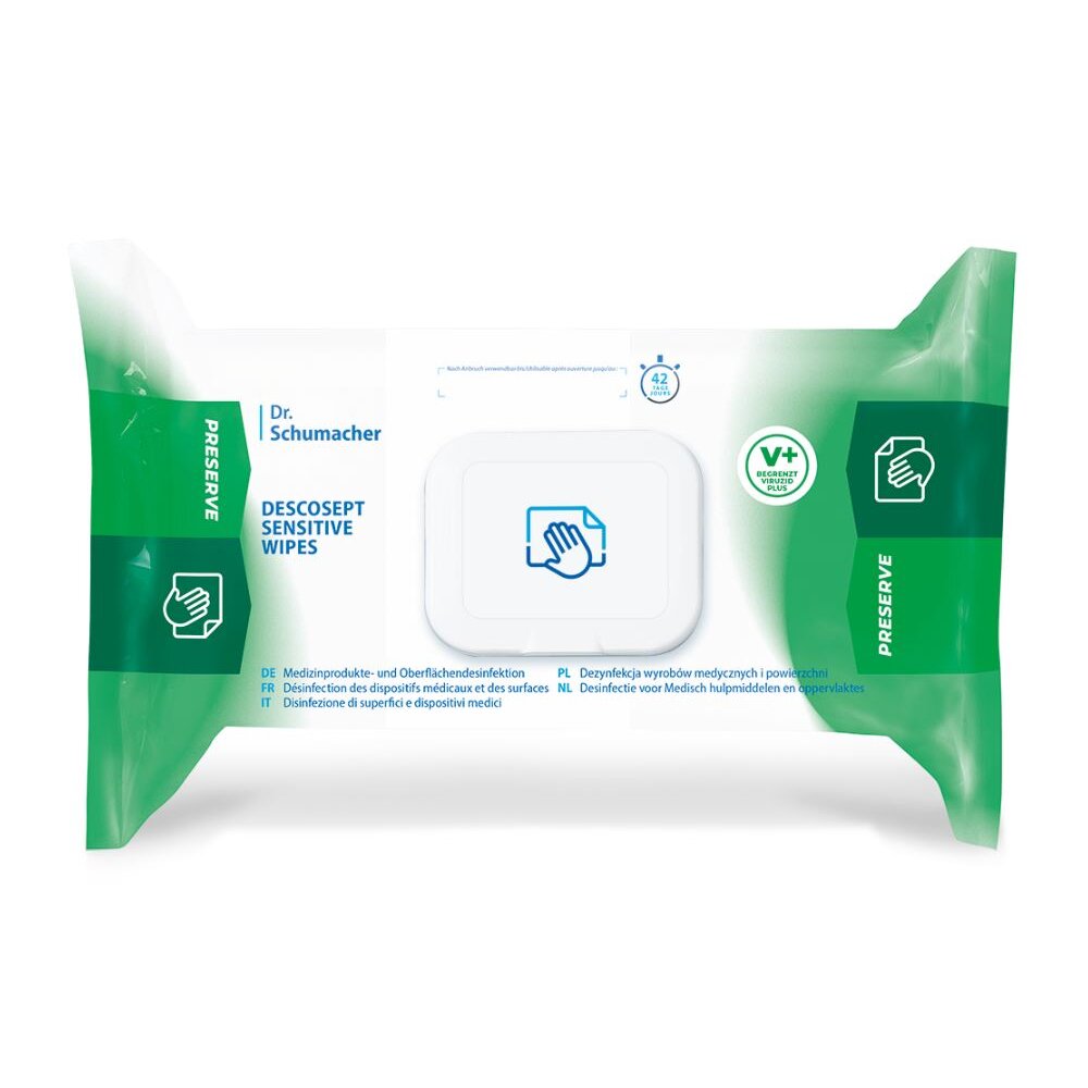 DESCOSEPT SENSITIVE WIPES, Alkoholische Tücher zur Schnelldesinfektion (Packung a 60 Tücher)