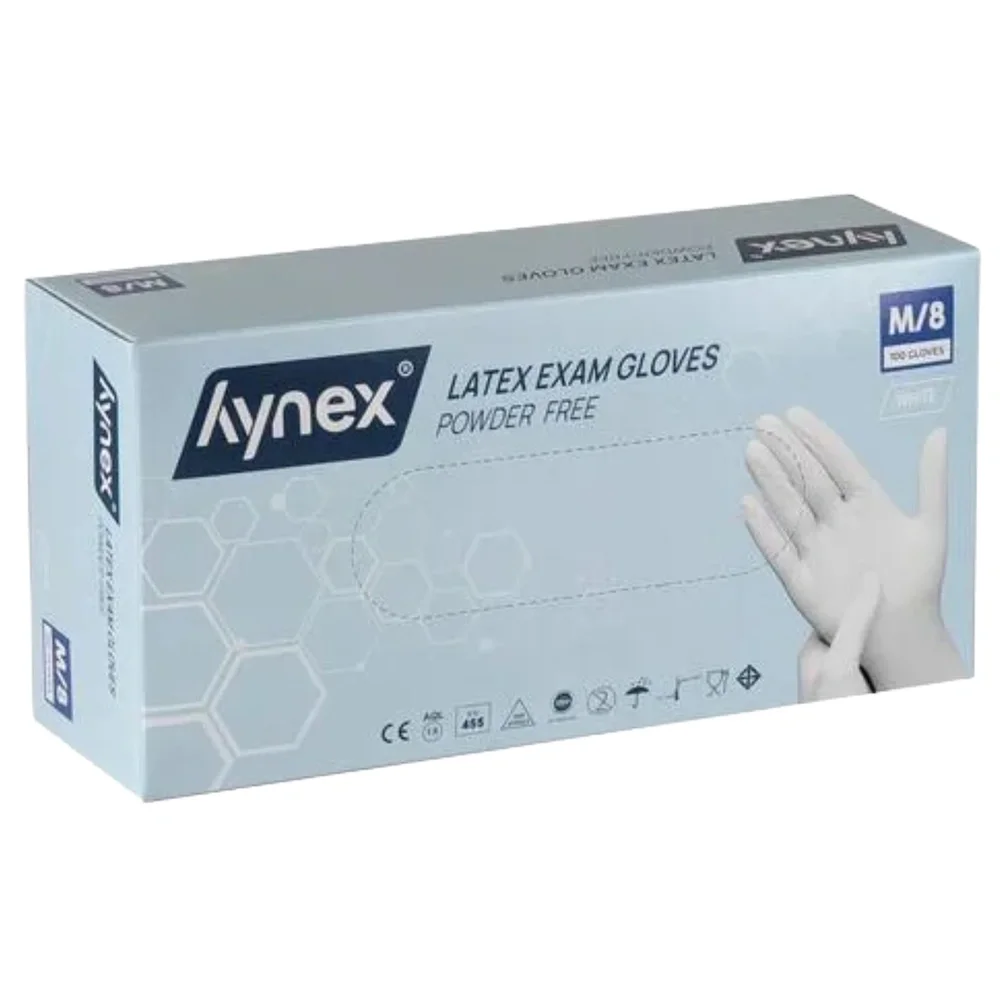 Hynex Latexhandschuh puderfrei 5g (Box a 100 Stück) in Größe M