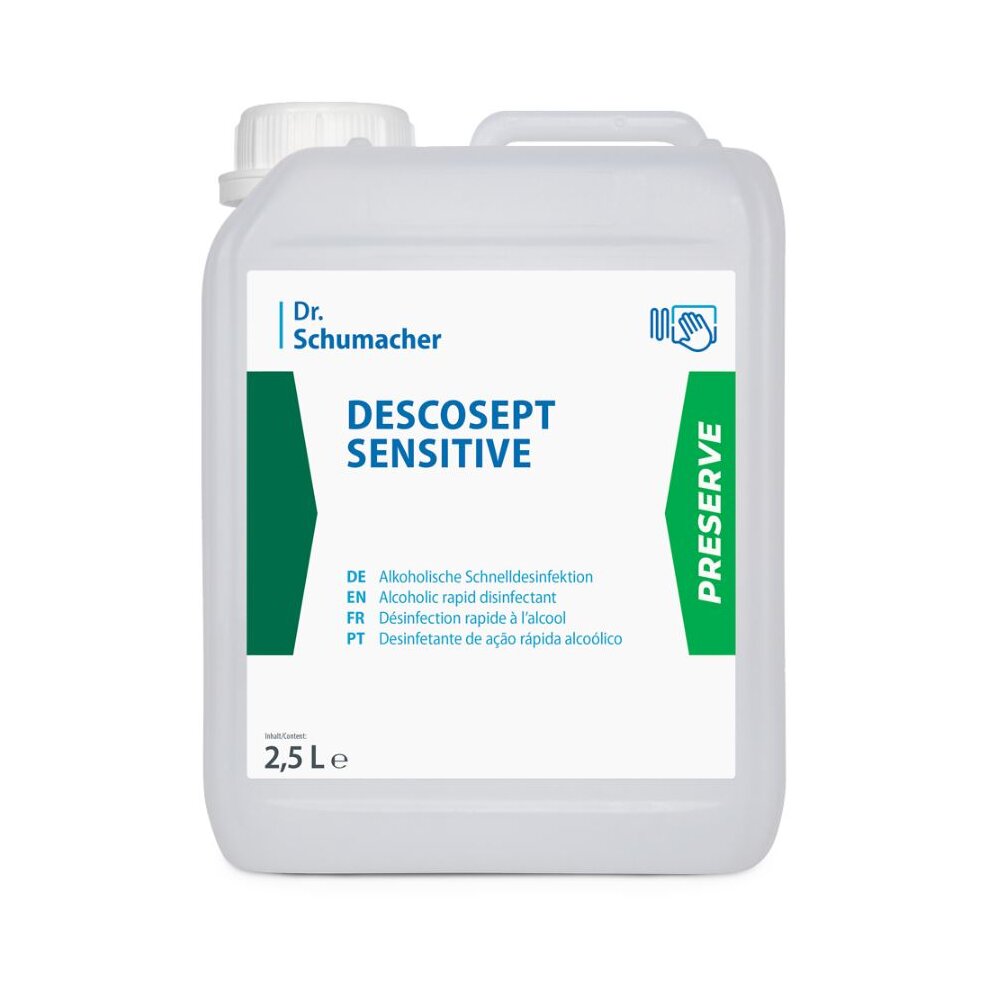 DESCOSEPT SENSITIVE, Alkoholisches Schnelldesinfektionsmittel 2500 ml, 3 Kanister