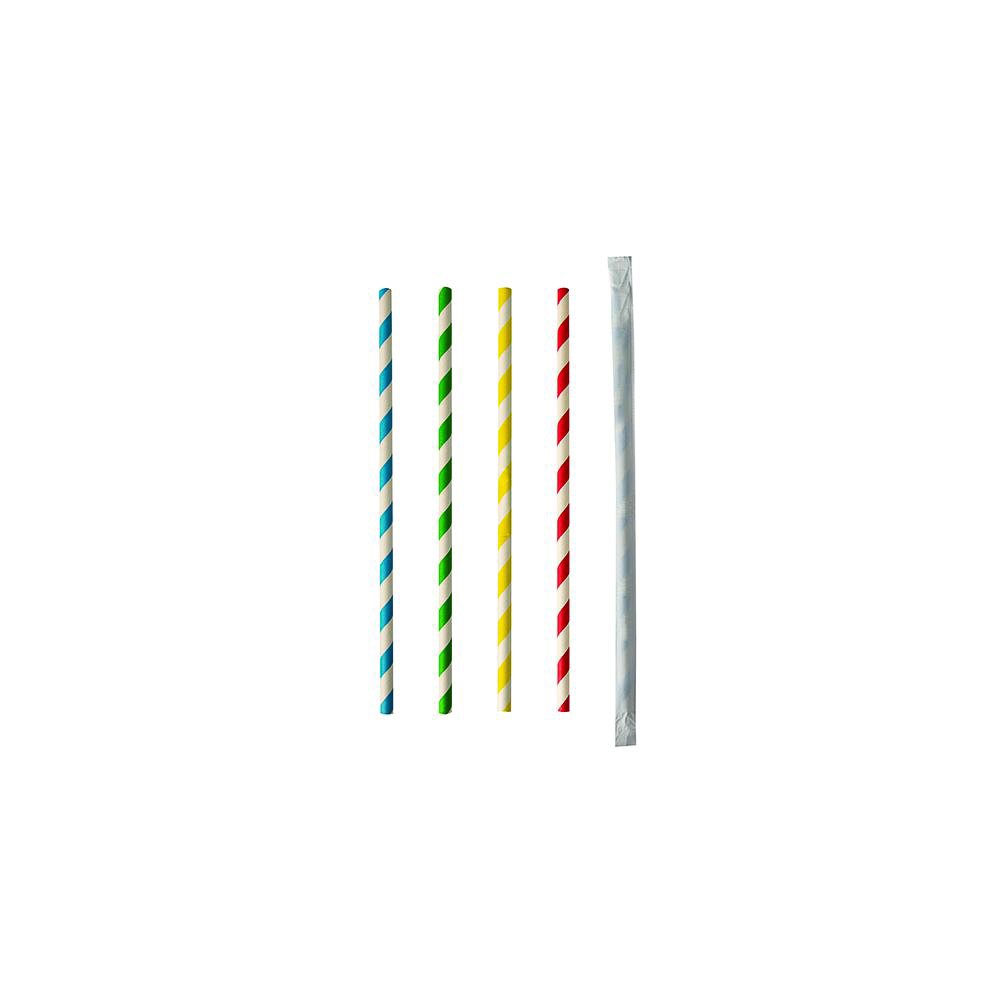 Trinkhalme, Strohhalme Papier, Ø 6mm, 22cm (100 Stück) (Abverkauf)