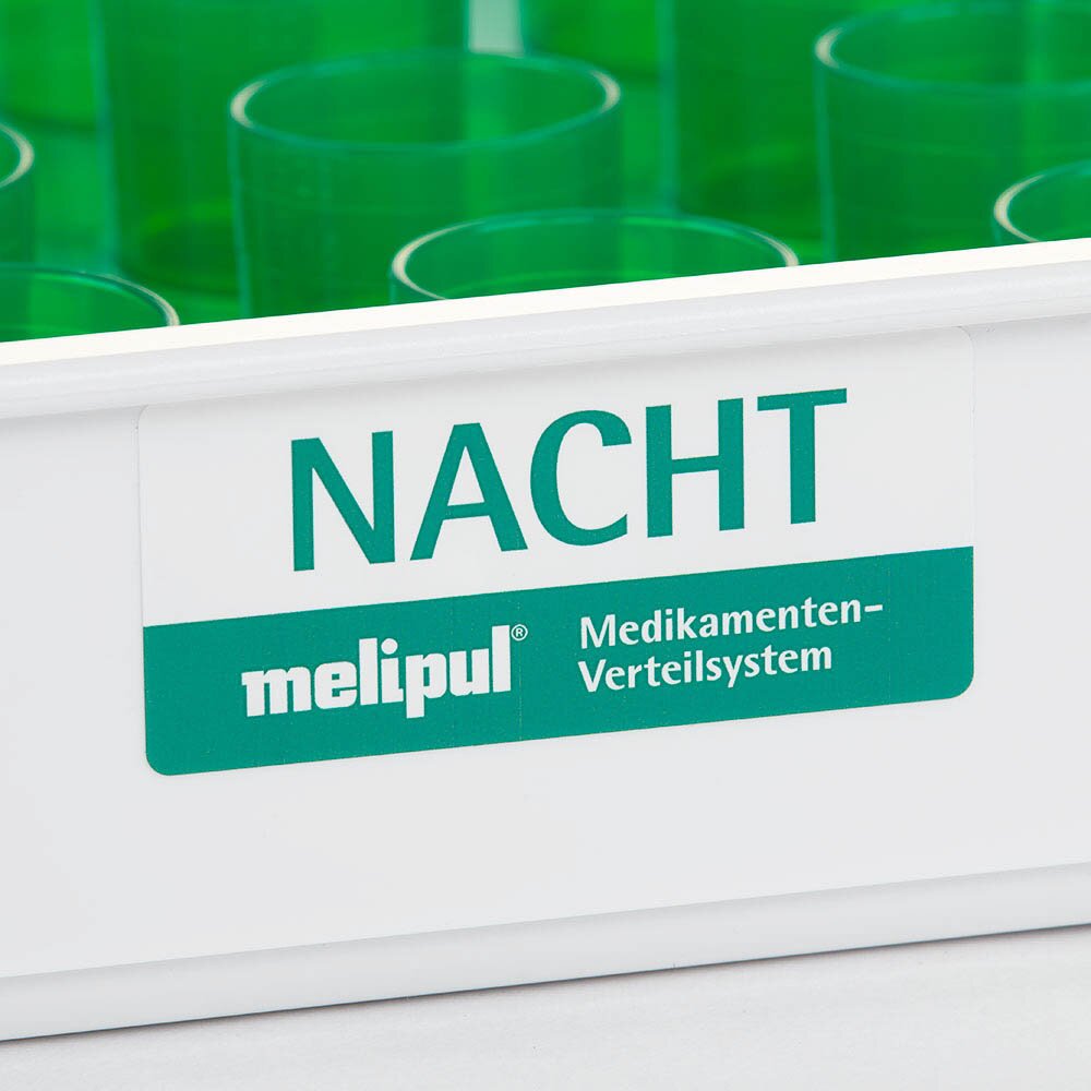 melipul Aufkleber NACHT Beschriftung für Tabletts 5 Stück pro Pack