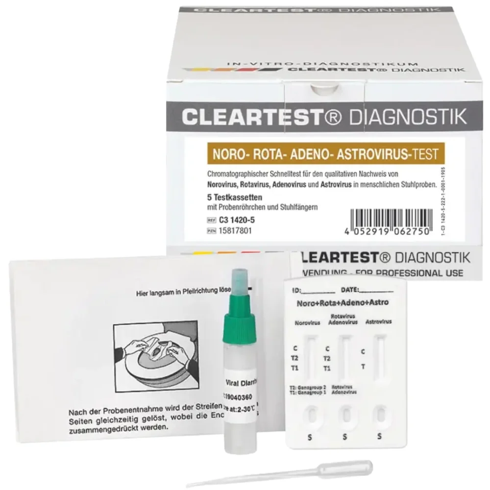 Cleartest Noro Rota Adeno Astrovirus Schnelltest 5 Tests