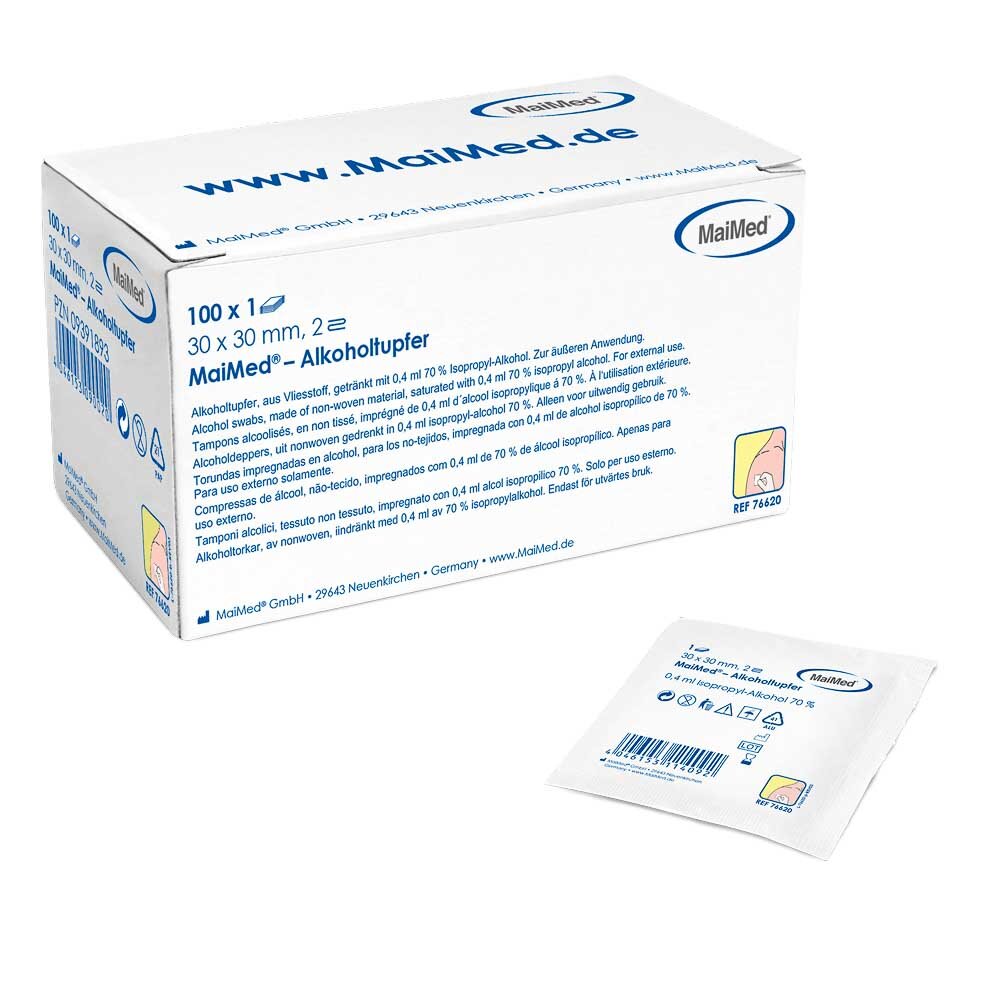 MaiMed® – Alkoholtupfer | Packung a 100 Stück