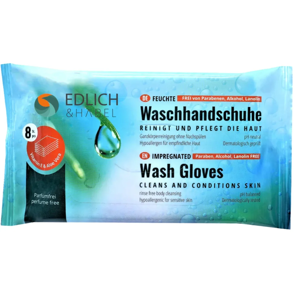 Feuchte Waschhandschuhe (Beutel a 8 Stück)
