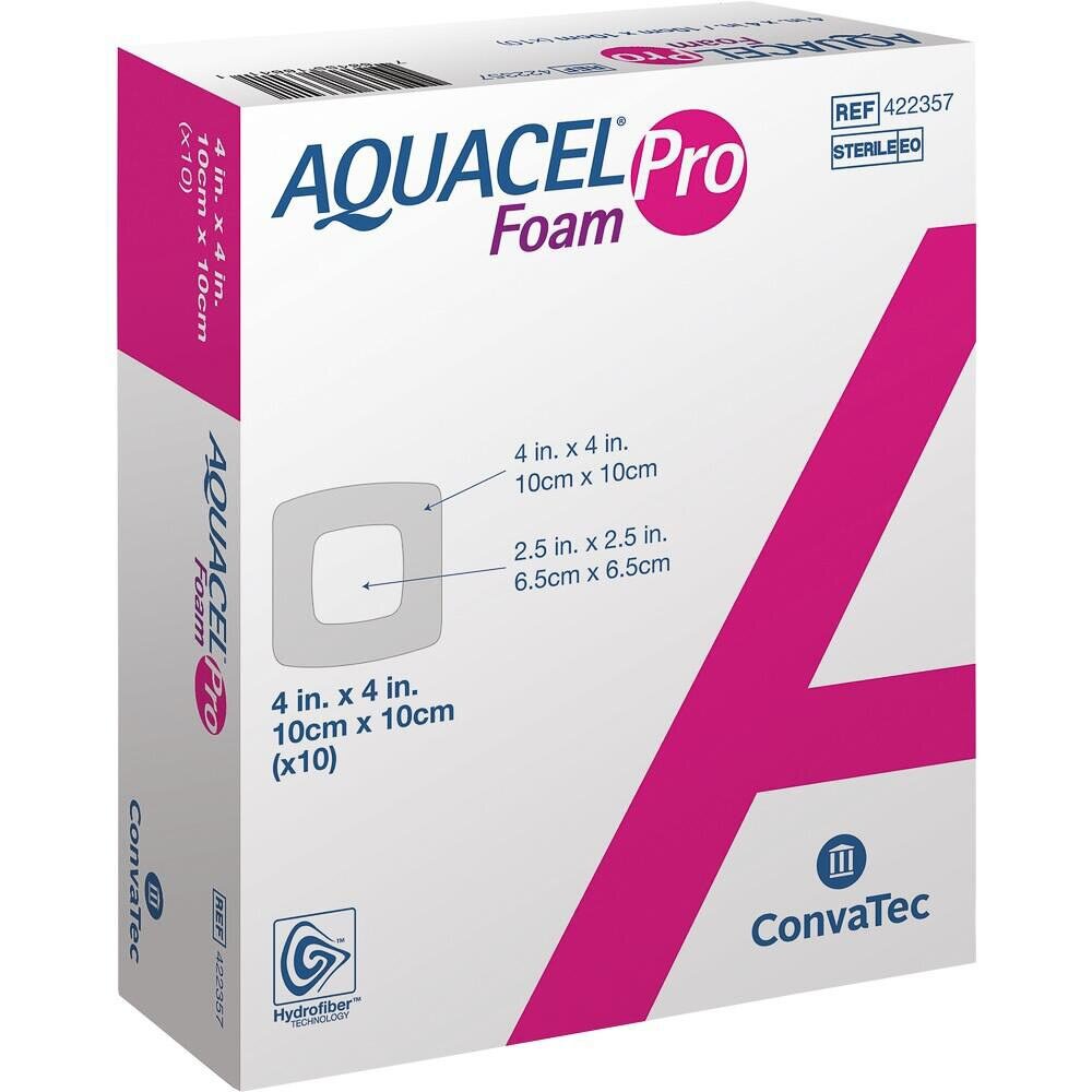AQUACEL Foam Pro 10 x10 cm Hydrofiber Schaumverband (10 Stück)