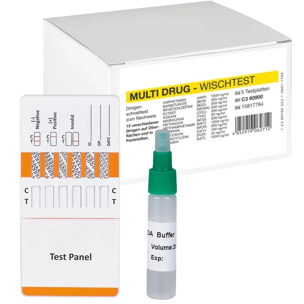 Cleartest Multi Drug Wischtest 12 Parameter | 5 Stück