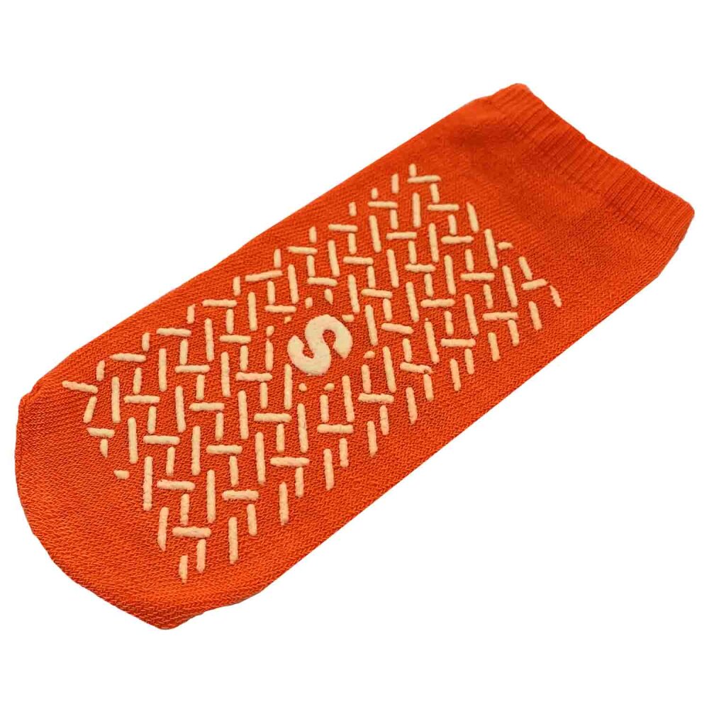 Anti-Rutsch-Socken Größe S 32-35, orange, beidseitig beschichtet