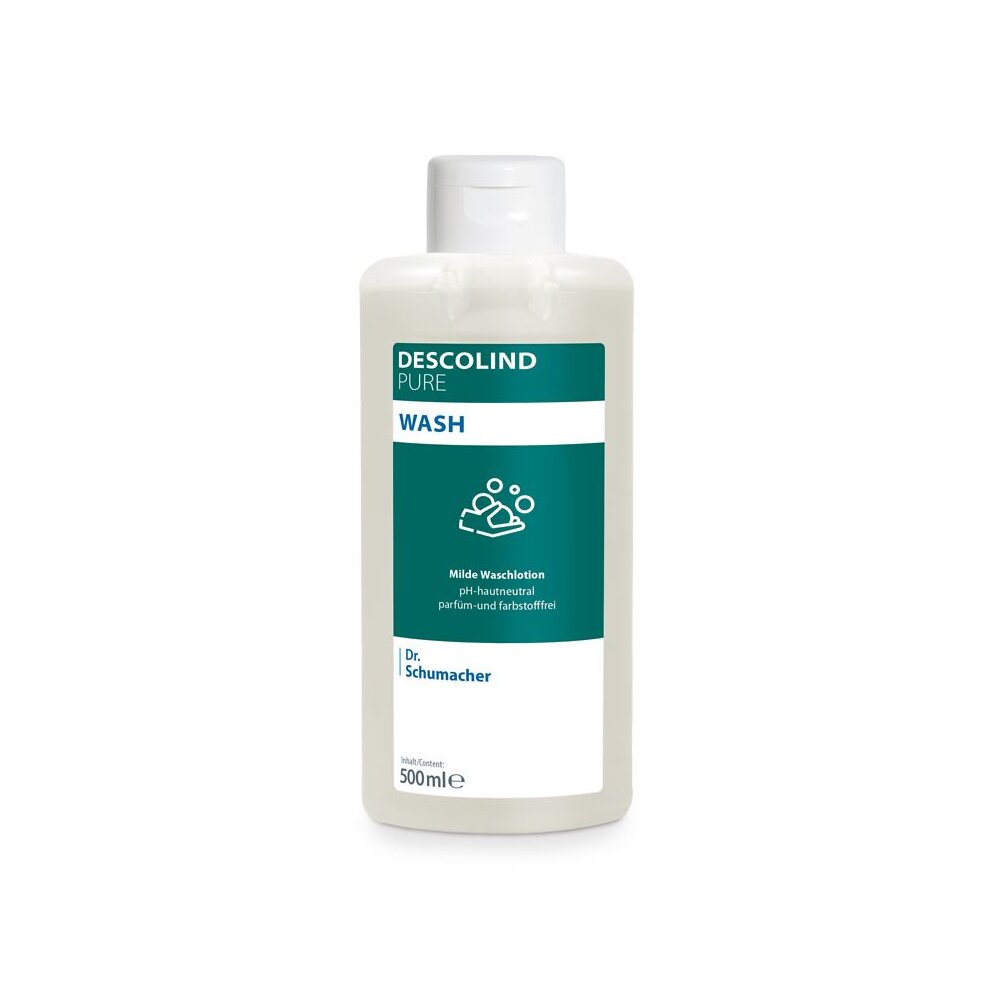 DESCOLIND PURE WASH, Parfümfreie Waschlotion - sensible Haut, HACCP (500 ml Flasche)