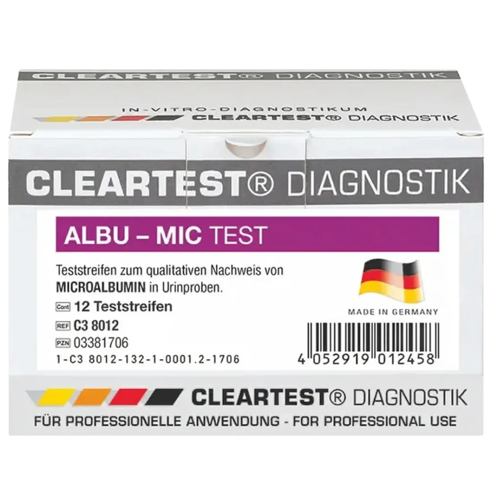 Cleartest Albu-Mic Albumin Urinteststreifen 12 Stück
