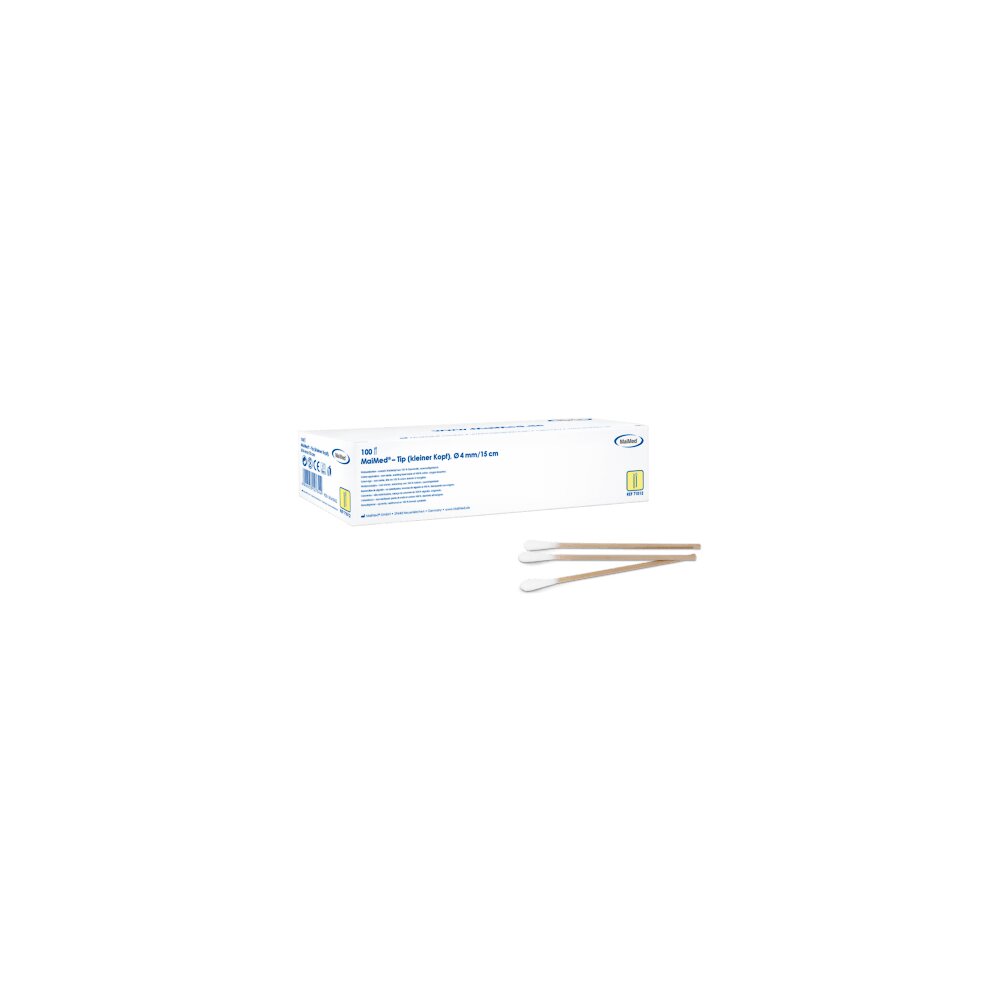 MaiMed® – Tip Wattestäbchen 15 cm lang, Ø 10 mm, 50 St. in einer Pappbox, MHD überschritten, nur zu Schulungszwecken