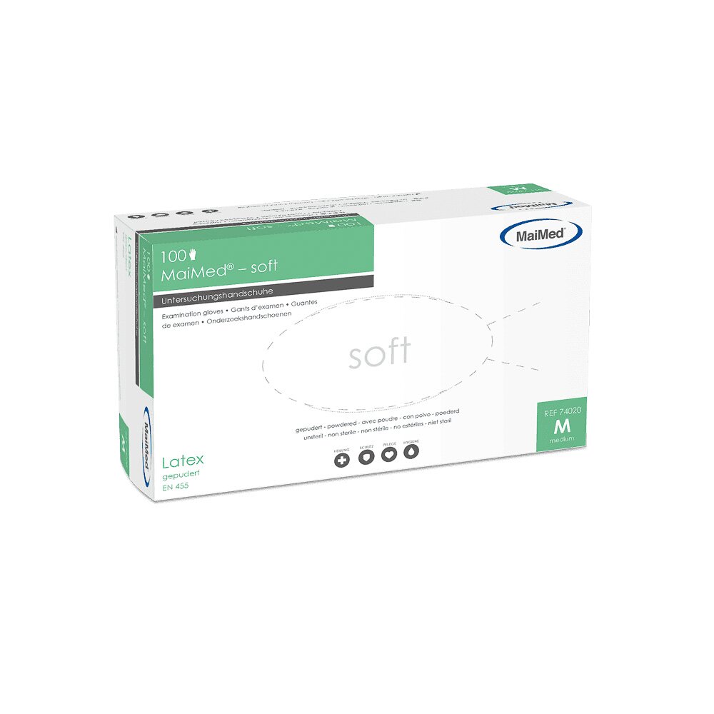 MaiMed® – soft Latex-Einmalhandschuh, gepudert (Box a 100 Stück) L