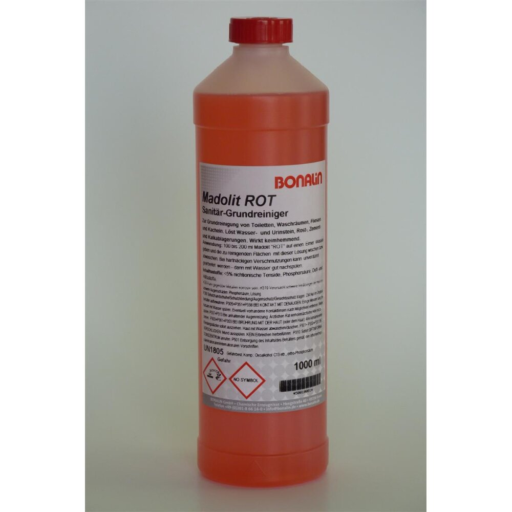 Sanitär-Grundreiniger Madolit Rot 1L sauer ph-Wert 1 Bonalin