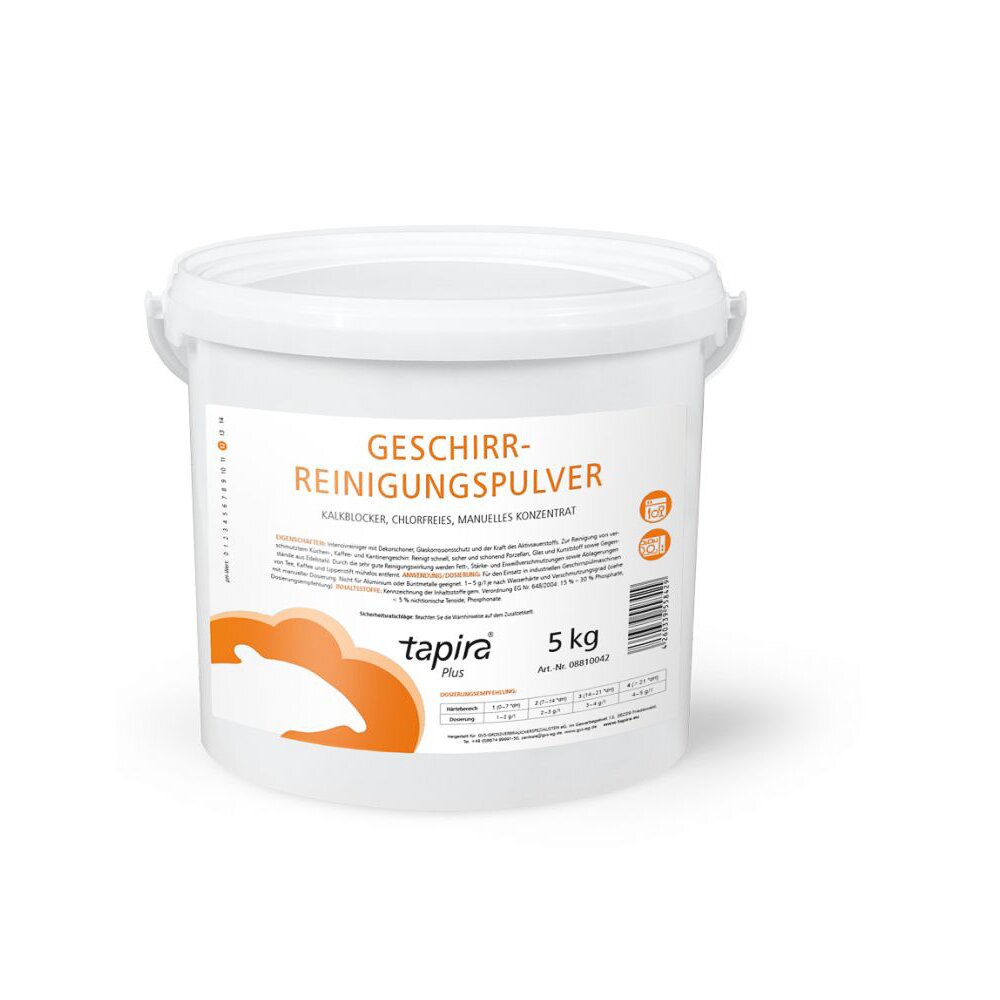 TAPIRA plus Geschirrreinigungspulver CF, 5kg Eimer - Chlorfrei