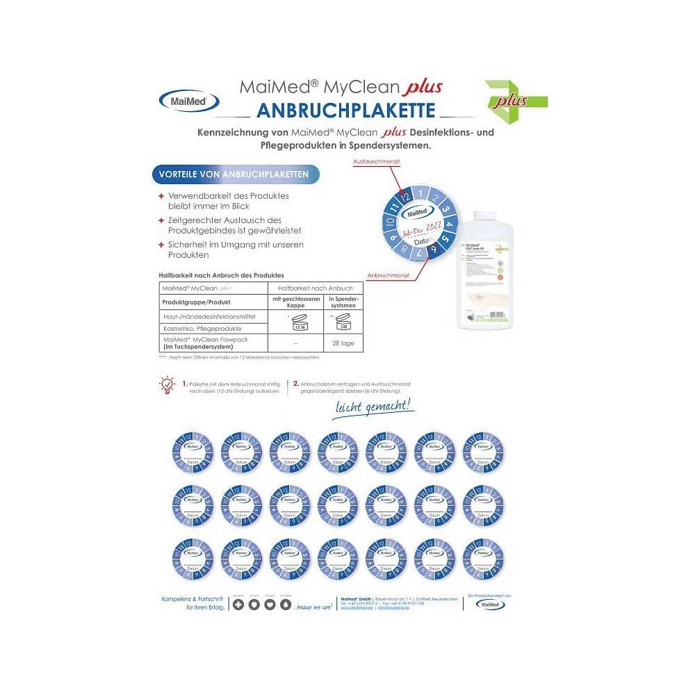 MyClean + Anbruchsplaketten (1 Blatt a 72 Stück)